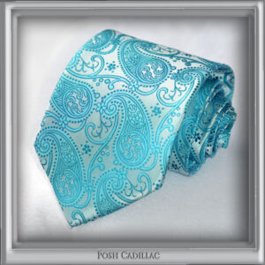 Aqua-Baby-Blue-Floral-Woven-Jacquard-Silk-Handmade-Posh-Cadillac-slider3-web-S