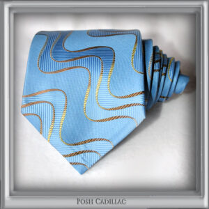 Aqua-Baby-Blue-Tie-with-gold-bronze-wave-pattern-Jacquard-Handmade-Tie-Posh-Cadillac-main-txt-web