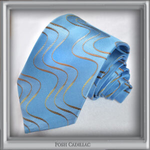 Aqua-Baby-Blue-Tie-with-gold-bronze-wave-pattern-Jacquard-Handmade-Tie-Posh-Cadillac-txt-web-S