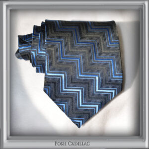 Black-Tie-with-Blue-Zig-zag-woven-pattern-Jacquard-Handmade-Silk-Posh-Cadillac-txt-web-S