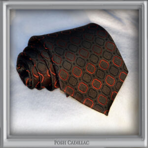 Byzantine-Gothic-Inspired-Black-Tie-with-Cubic-Red-Patern-Jacquard-Handmade-Silk-Posh-Cadillac-txt-web-S