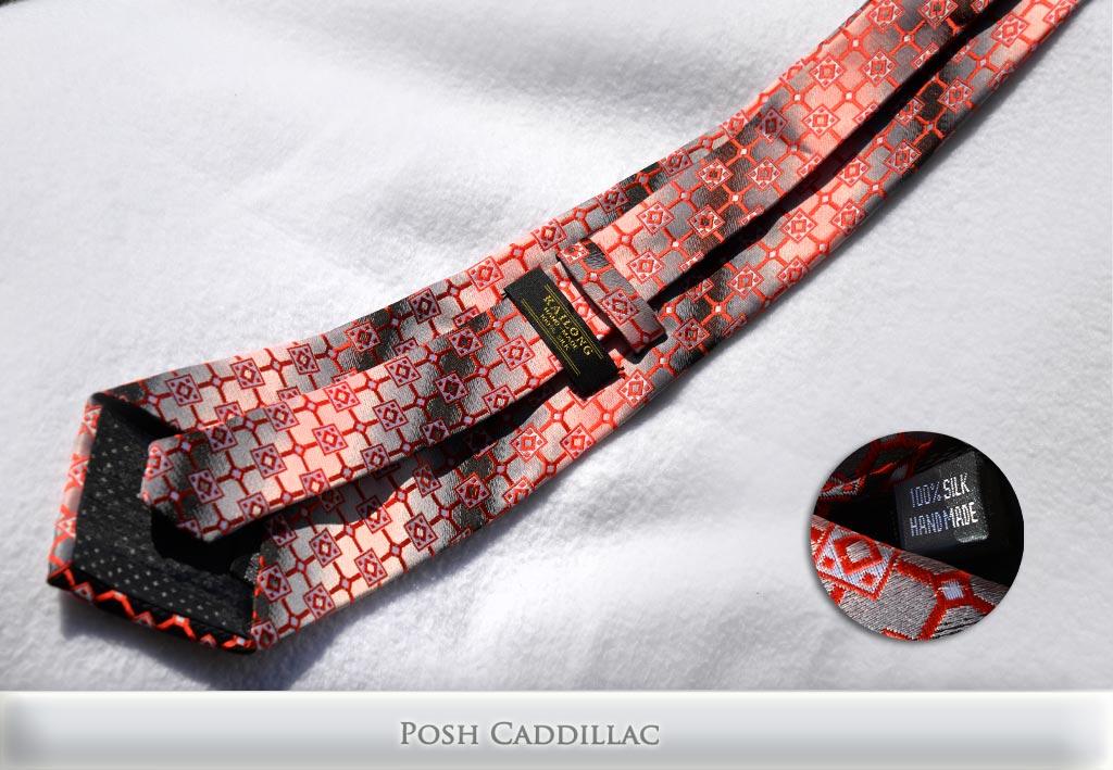Byzantine-Gothic-design-Red-pattern-and-White-Grey-Gradient-Jacquard-Handmade-Silk-Posh-Cadillac-txt-below-web