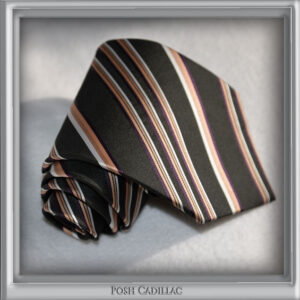 Giorgio-Armani-Striped-Tie-Mauve-Brown-Bronze-black-white-silk-handmade-web-posh-cadillac-slider-web-S