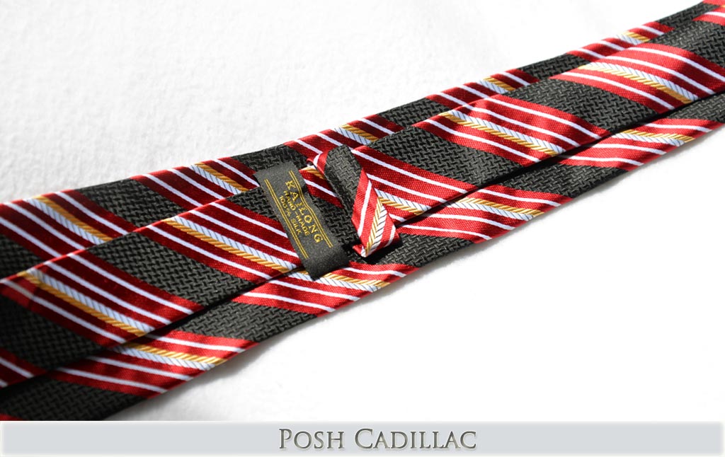 Grecian-Roman-Hellinist-inspired-yellow-Gold-red-black-white-stripes-Posh-Cadillac-Tie-Handmade-txt-web