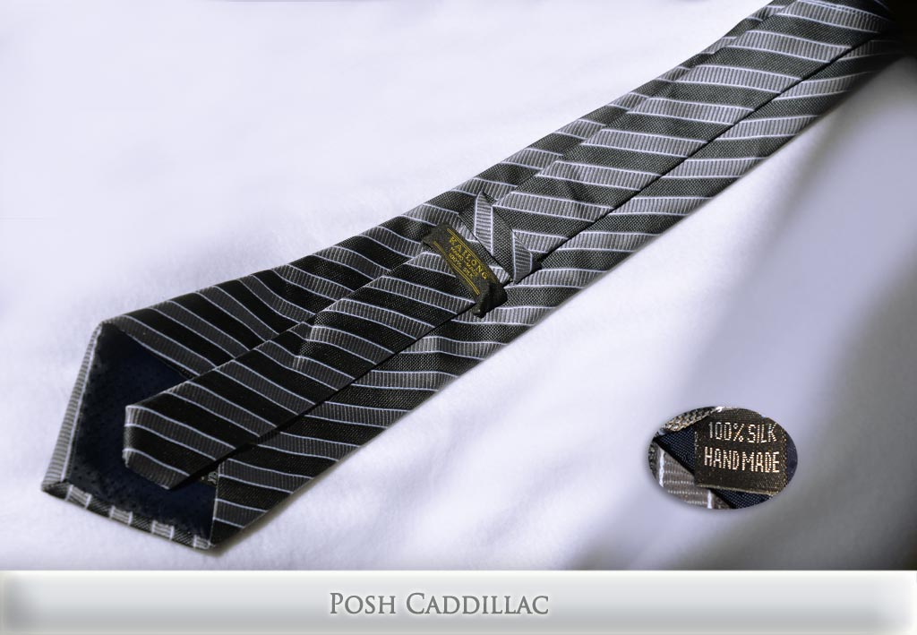 Grey-Black-Striped-Tie-Jacquard-Handmade-Silk-Posh-Cadillac-txt-web