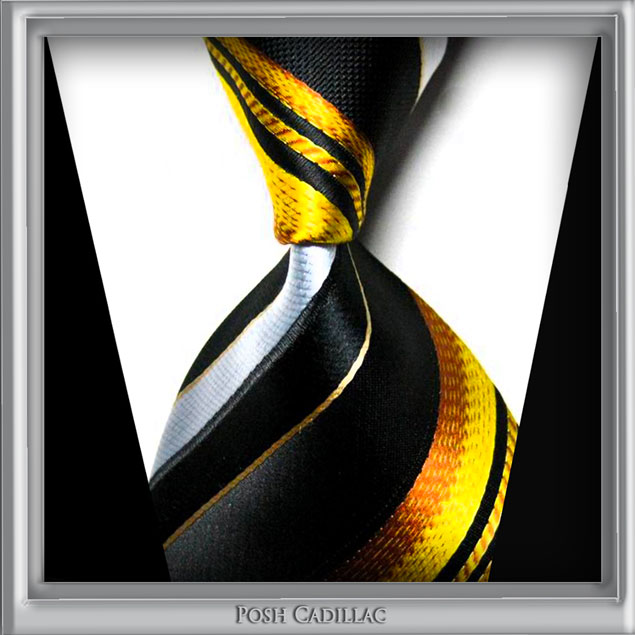 Versace-Inspired-Tie-patrern-Black-gold-bronze-brown-yellow-stripes-tie-handmade-silk-Posh-Cadillac-txt-web-S