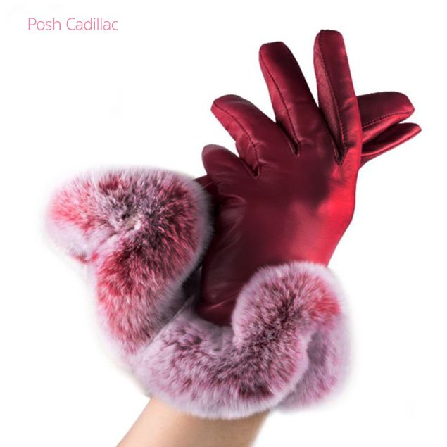 high-quality-elegant-dark-red-faux-fur-cuff-pu-leather-gloves-outdoor-winter-web-s