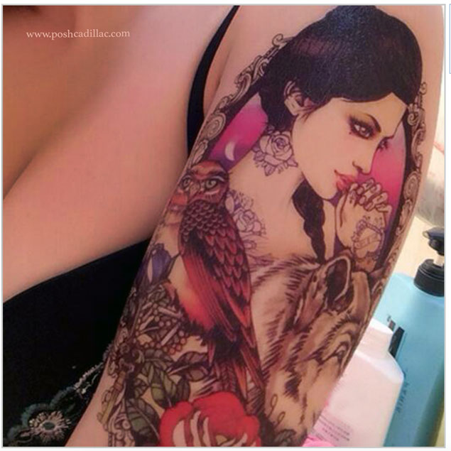 Goddess Athena Waterproof Temporary Tattoo Owl, Wolf, Rose, Heart, Key  Embedded Designs | PoshCadillac